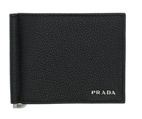 Prada Wallet Leather Bi-Fold Card Holder Money Clip Black – THE FINER ...
